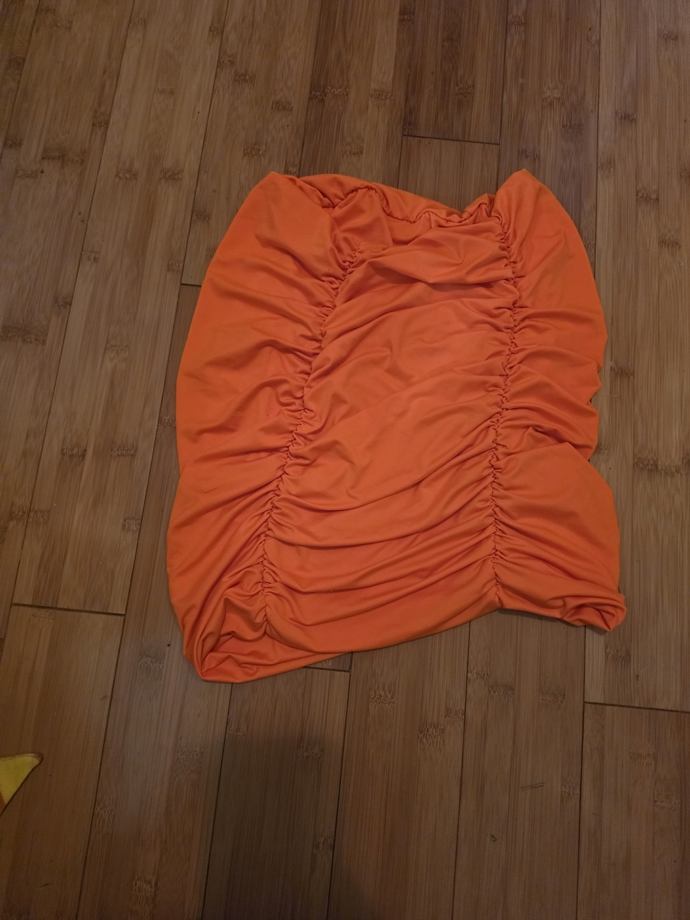 Orange Ruched Bodycon Skirt - Women